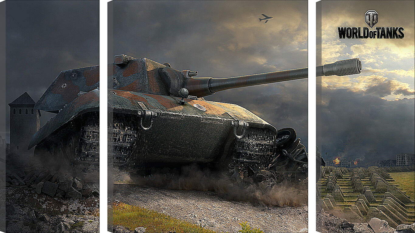 Модульная картина - world of tanks, e 100, tank