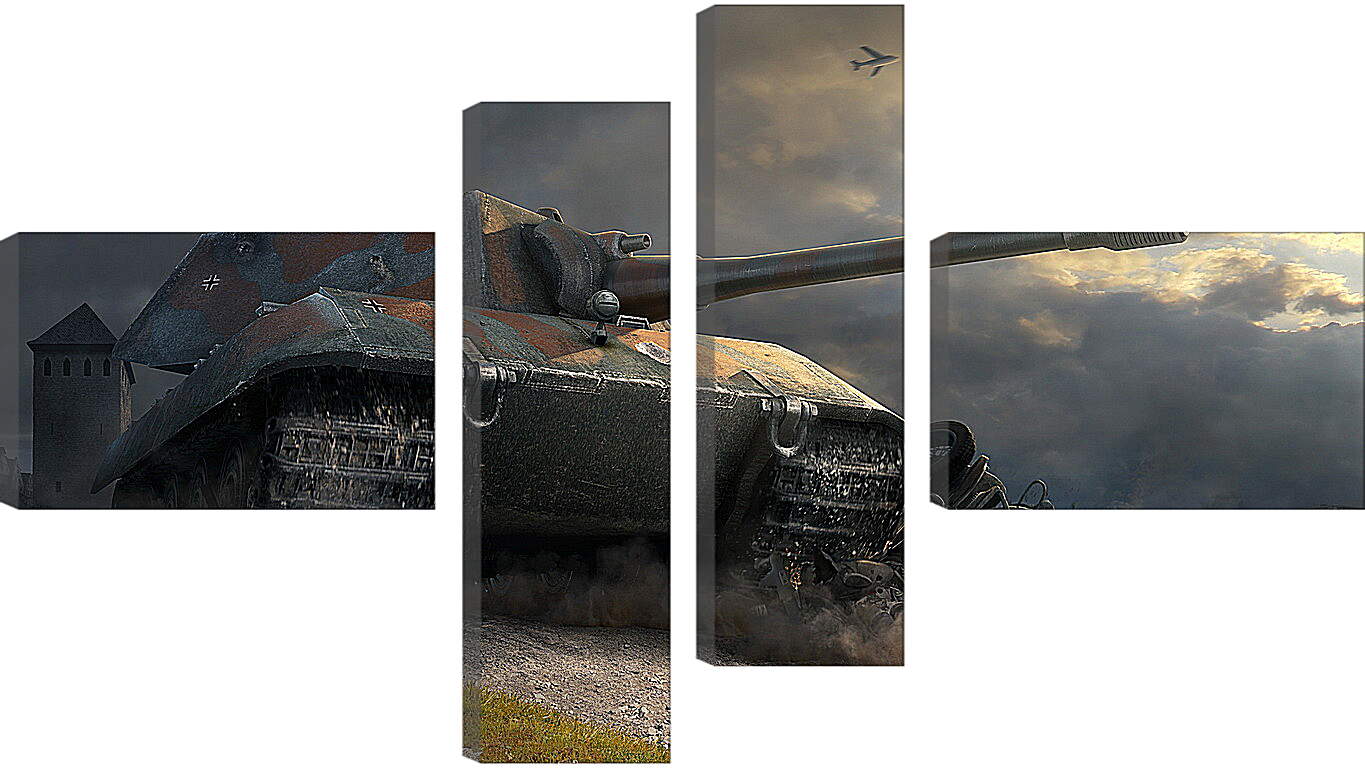 Модульная картина - world of tanks, e 100, tank