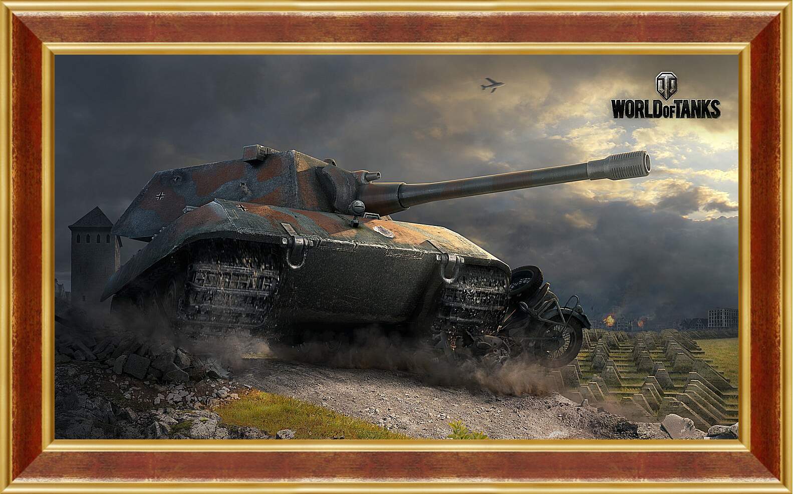 Картина в раме - world of tanks, e 100, tank