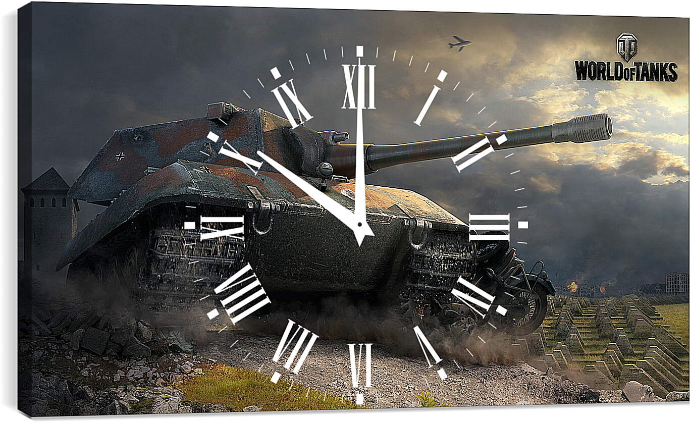 Часы картина - world of tanks, e 100, tank