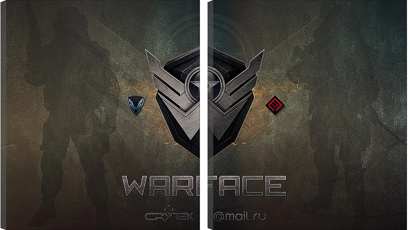 Модульная картина - wf, warface, logo
