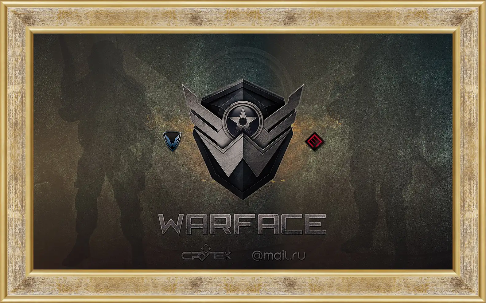 Картина в раме - wf, warface, logo
