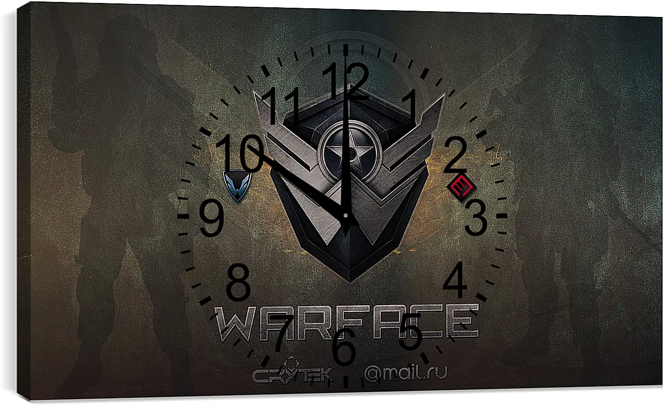 Часы картина - wf, warface, logo
