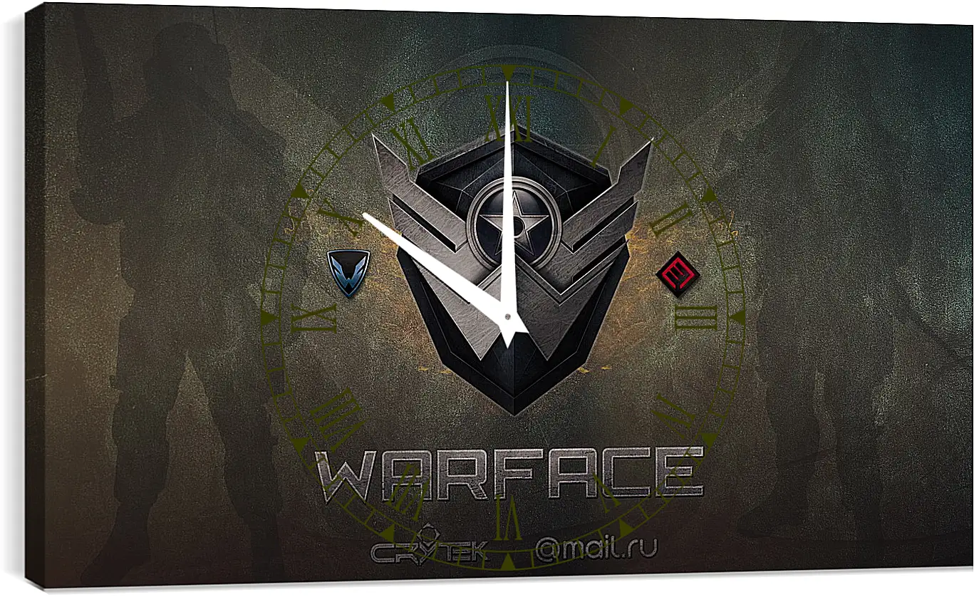 Часы картина - wf, warface, logo
