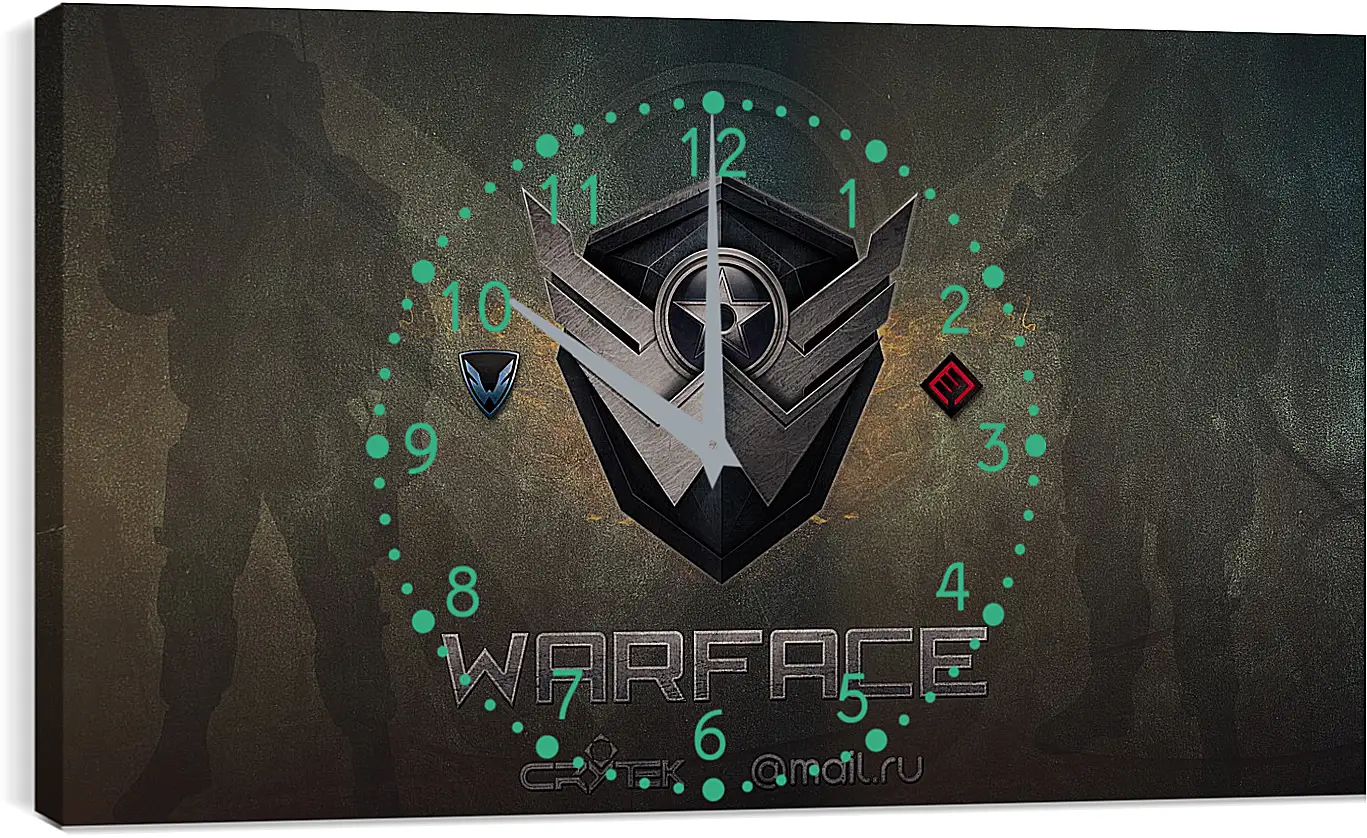 Часы картина - wf, warface, logo
