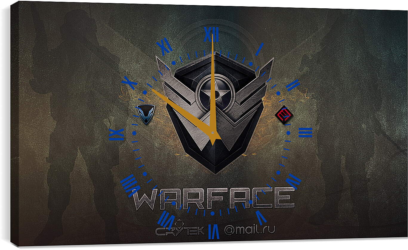 Часы картина - wf, warface, logo

