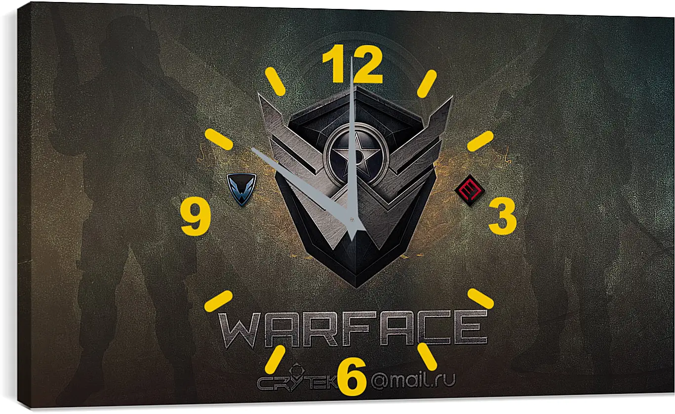 Часы картина - wf, warface, logo
