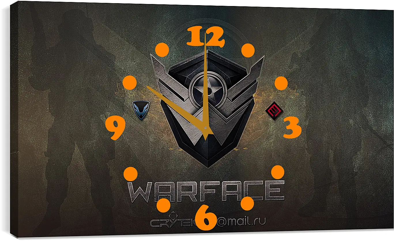 Часы картина - wf, warface, logo
