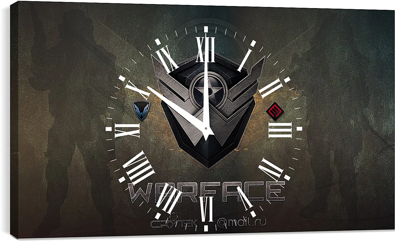 Часы картина - wf, warface, logo
