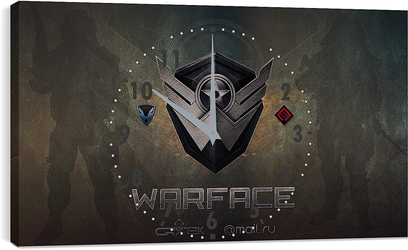 Часы картина - wf, warface, logo
