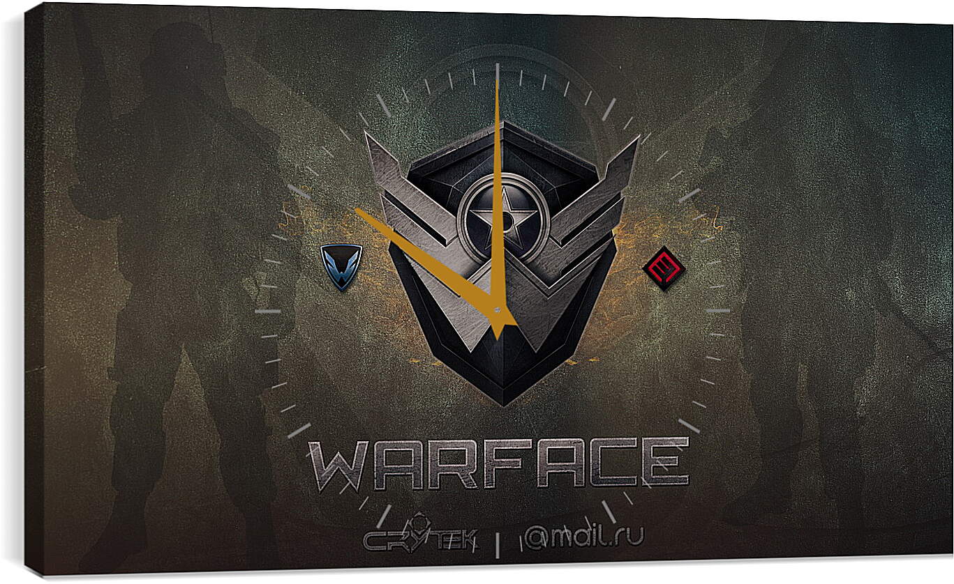 Часы картина - wf, warface, logo
