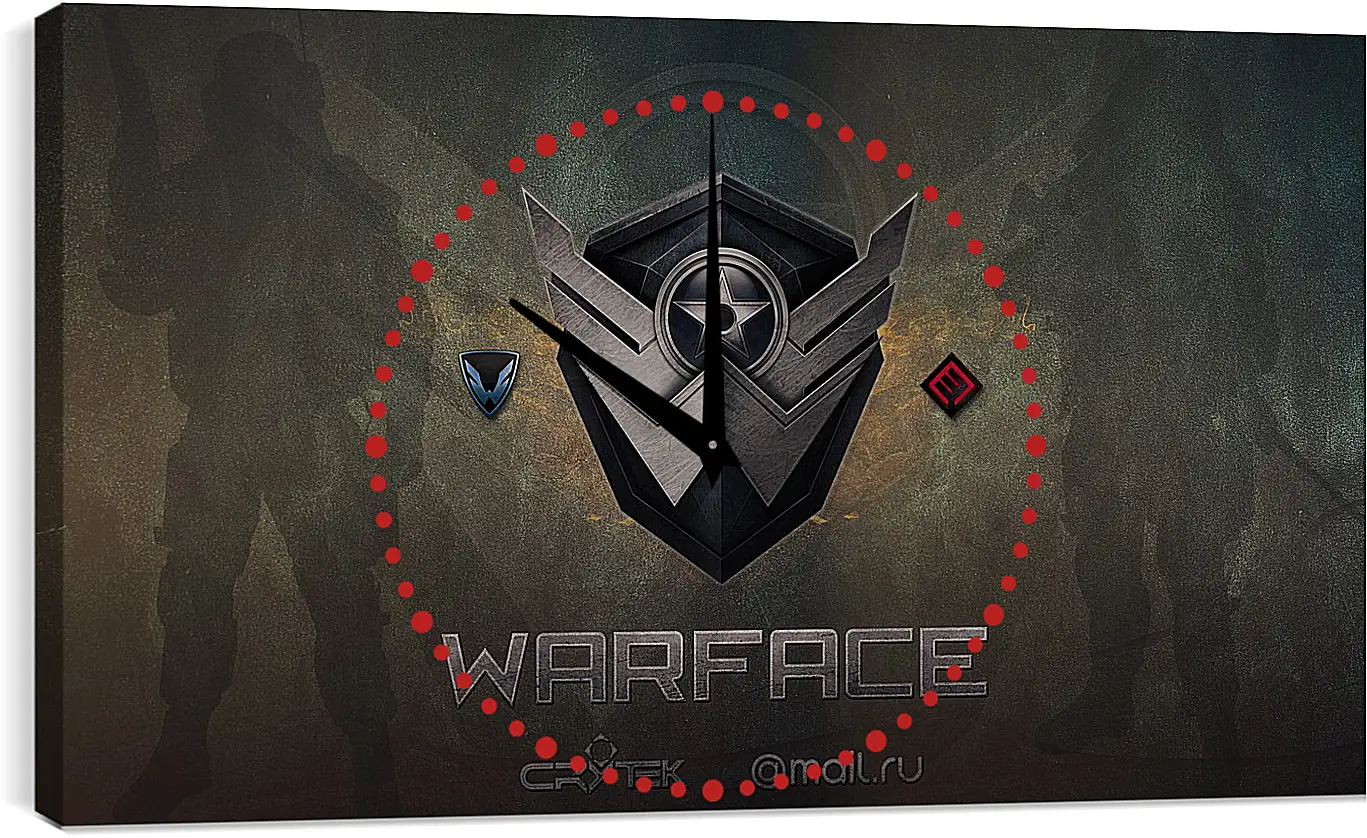 Часы картина - wf, warface, logo
