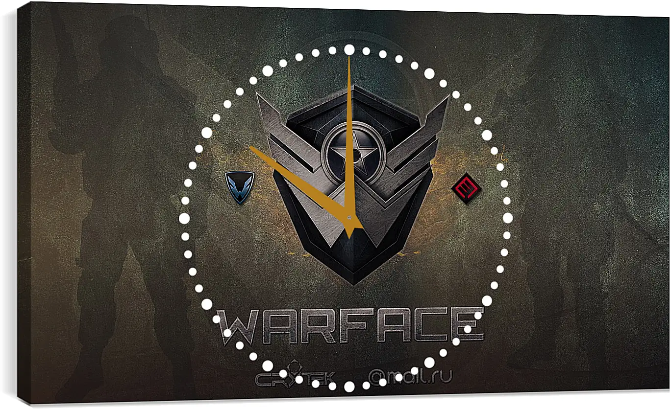 Часы картина - wf, warface, logo
