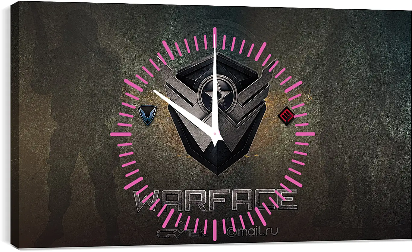 Часы картина - wf, warface, logo
