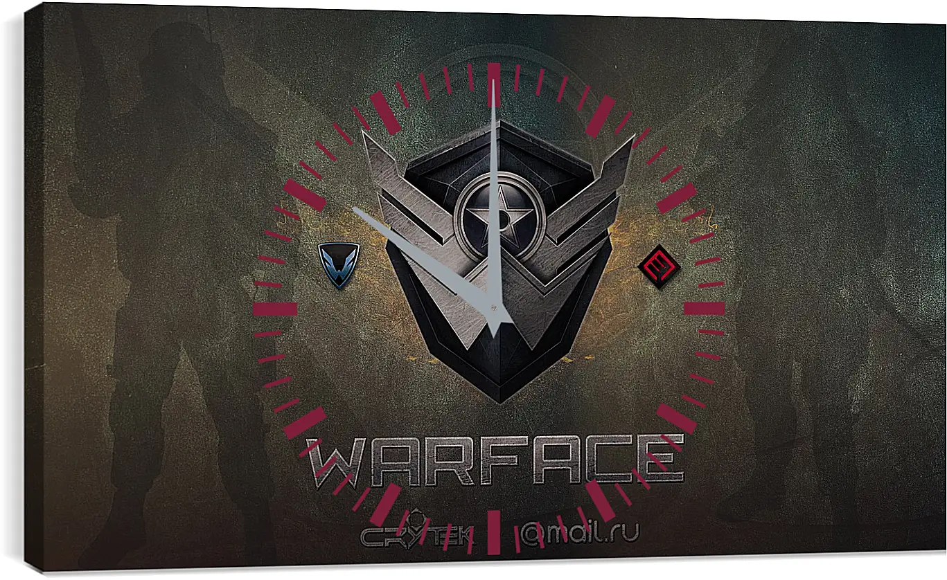 Часы картина - wf, warface, logo

