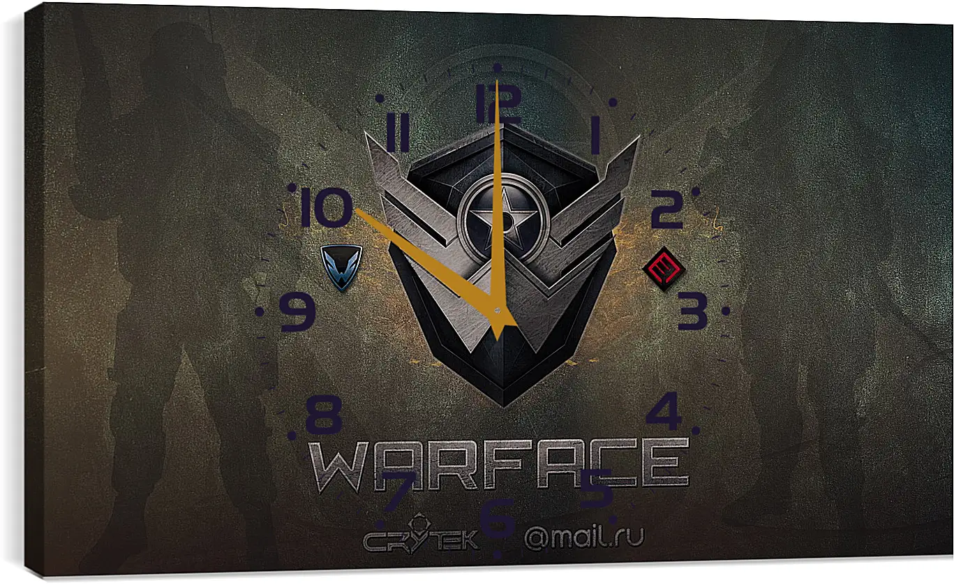 Часы картина - wf, warface, logo
