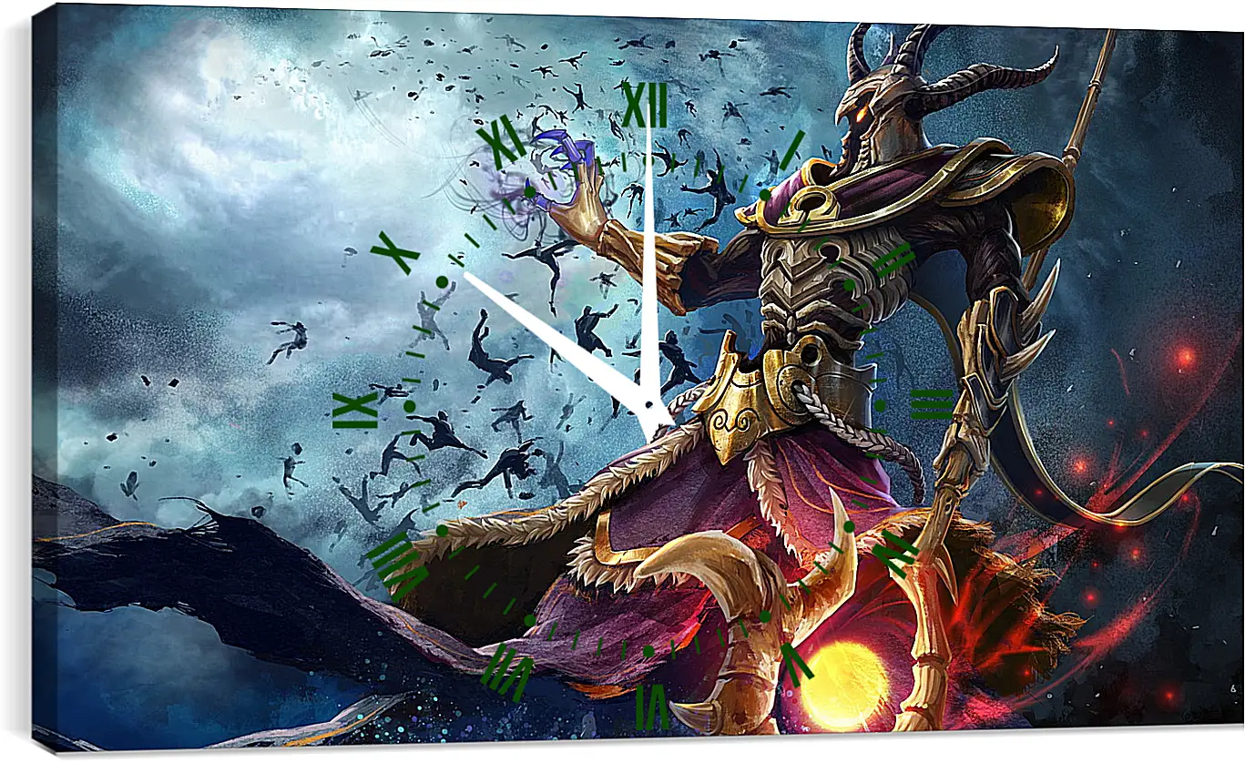 Часы картина - smite, hades, art
