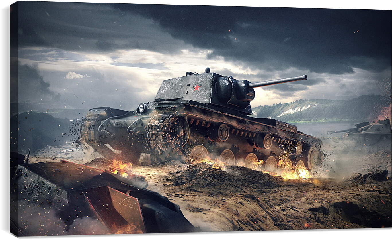 Постер и плакат - world of tanks blitz, wargaming net, kv-1