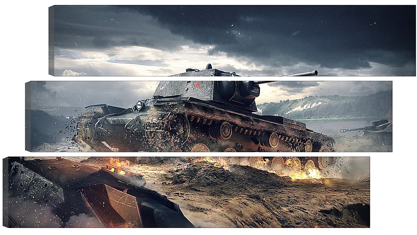 Модульная картина - world of tanks blitz, wargaming net, kv-1