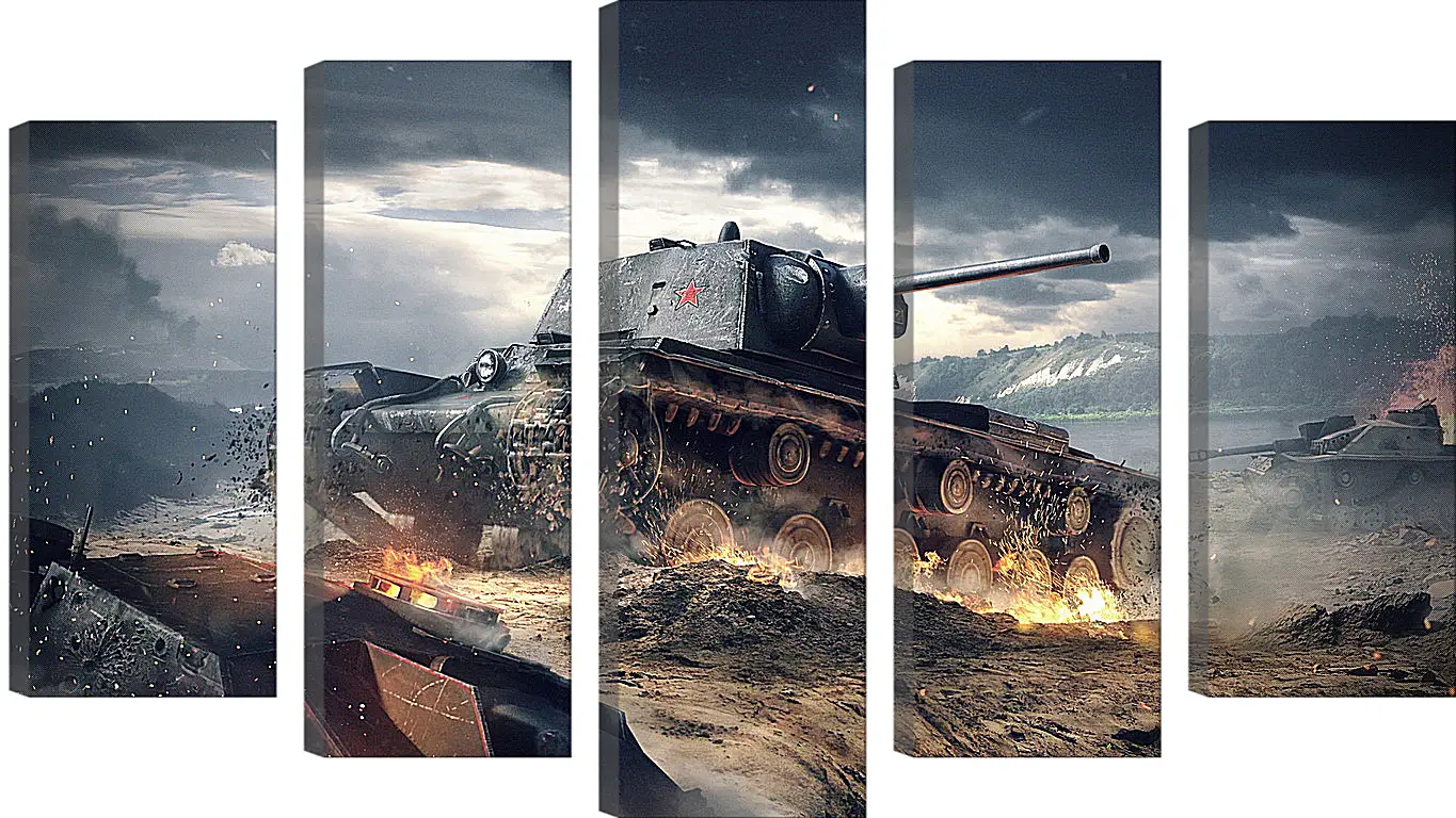 Модульная картина - world of tanks blitz, wargaming net, kv-1