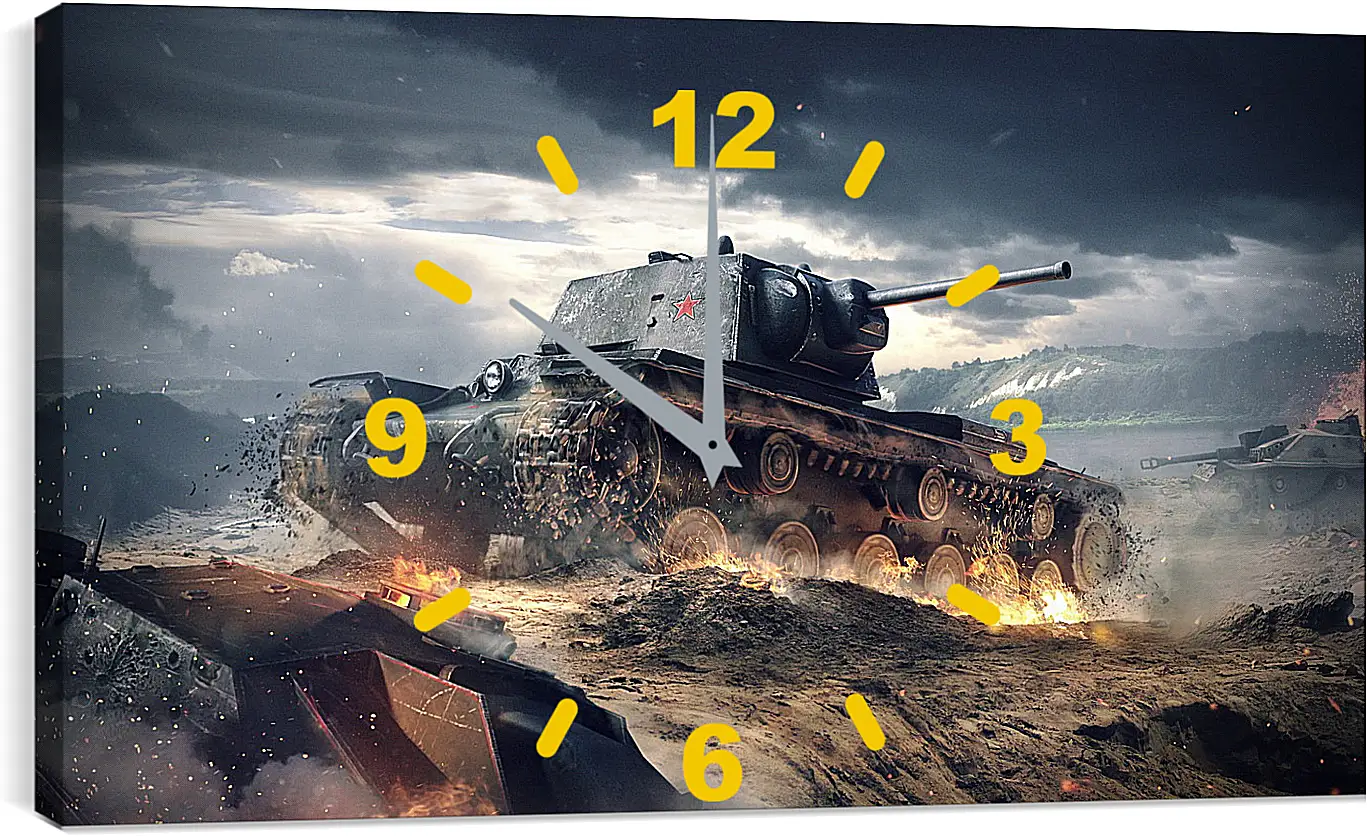 Часы картина - world of tanks blitz, wargaming net, kv-1