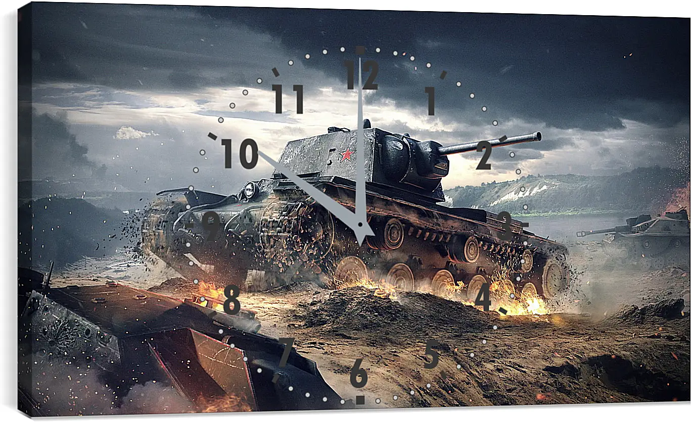 Часы картина - world of tanks blitz, wargaming net, kv-1