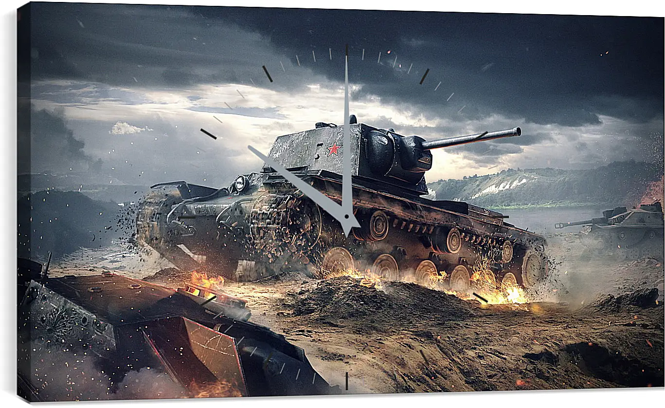 Часы картина - world of tanks blitz, wargaming net, kv-1