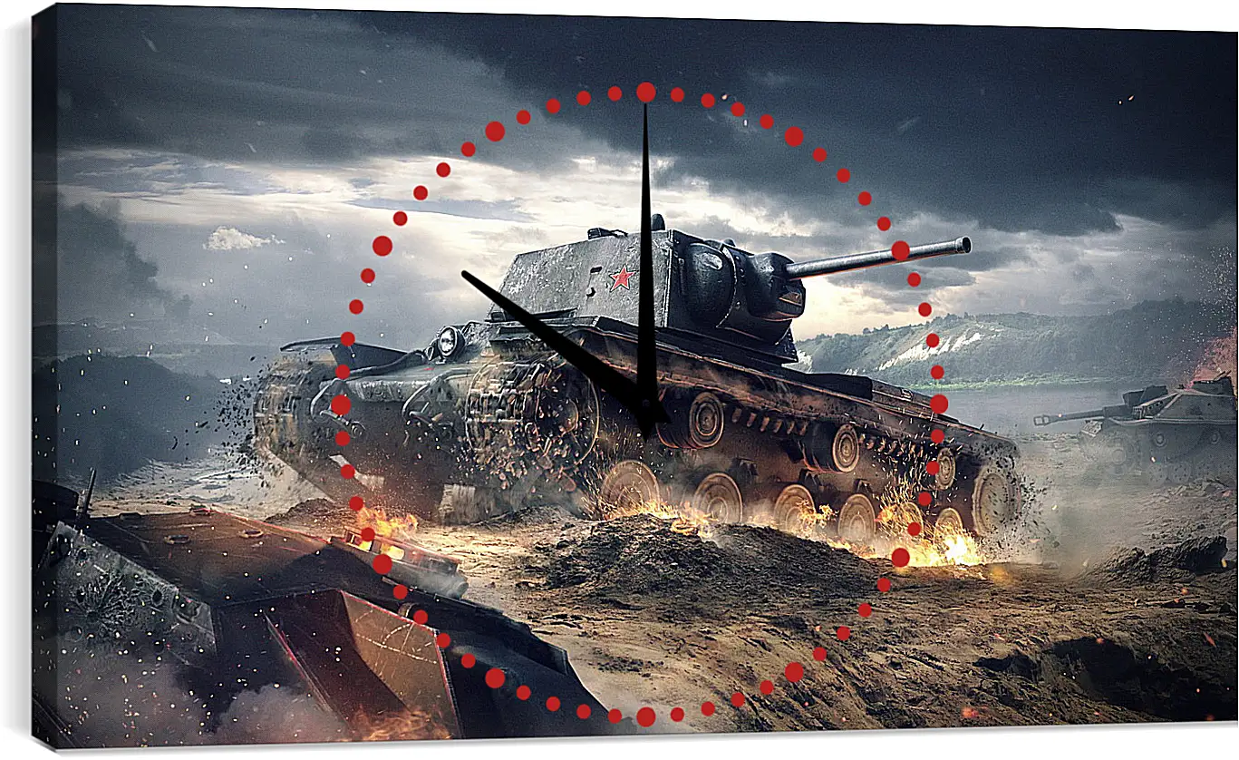 Часы картина - world of tanks blitz, wargaming net, kv-1