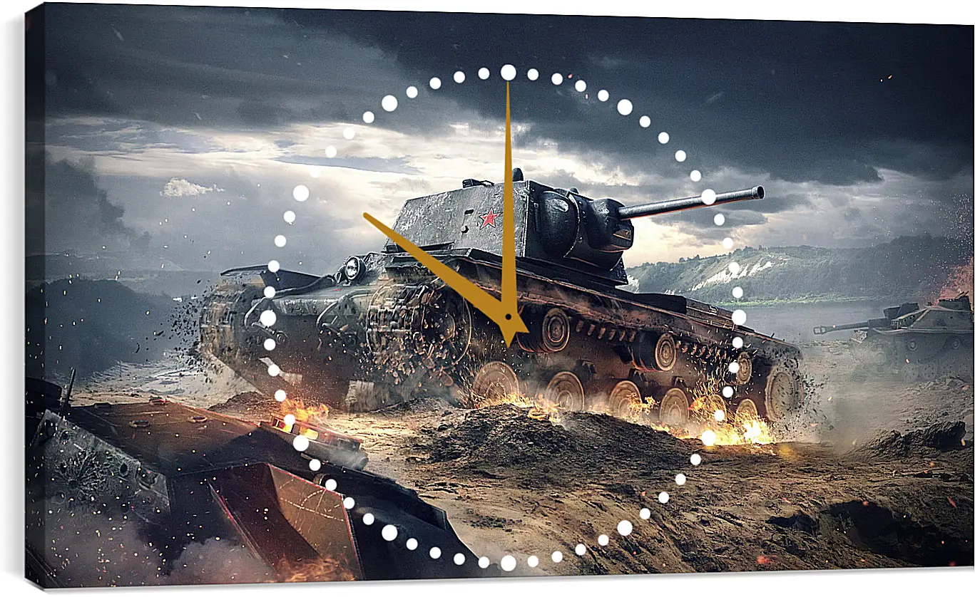 Часы картина - world of tanks blitz, wargaming net, kv-1