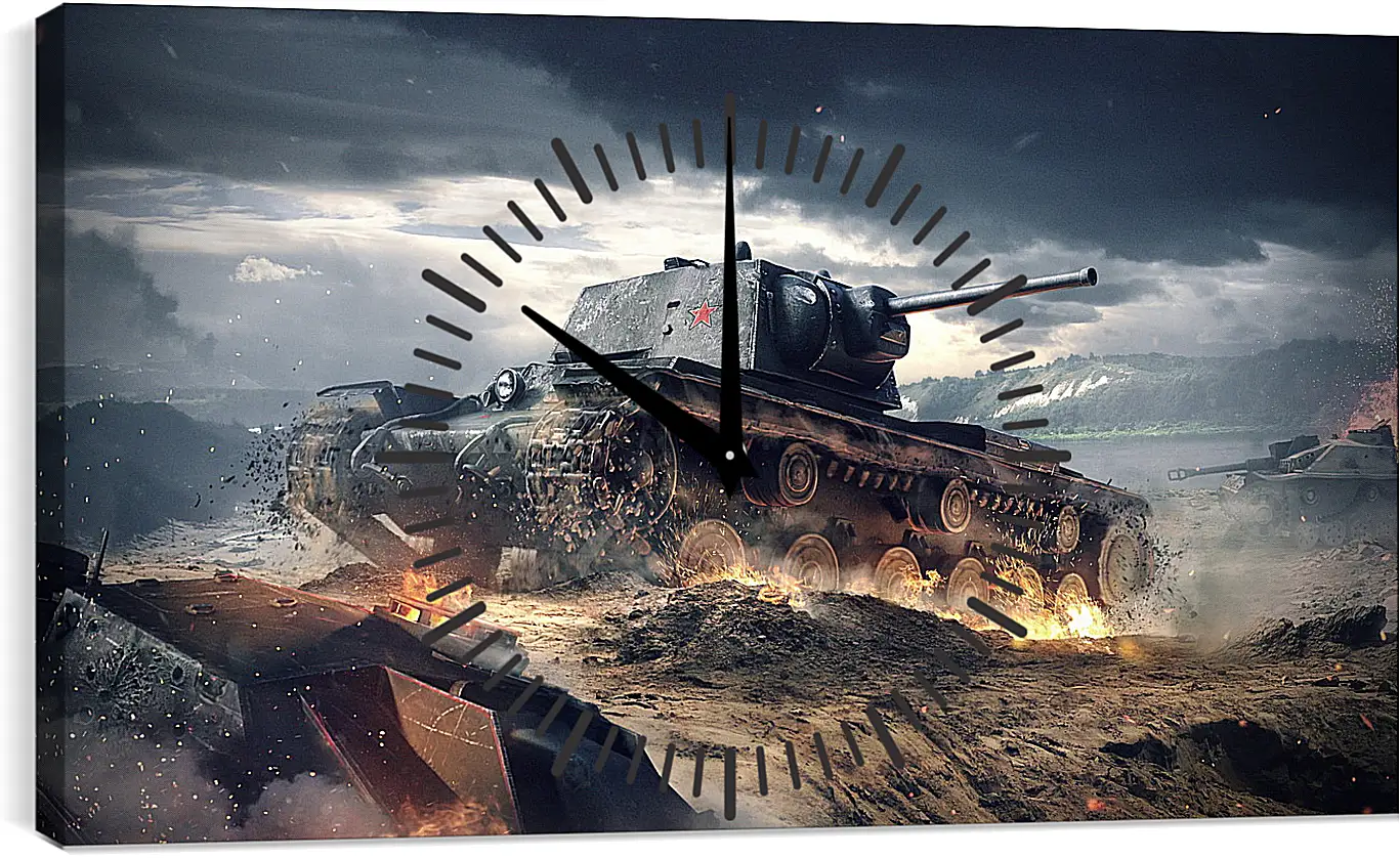 Часы картина - world of tanks blitz, wargaming net, kv-1