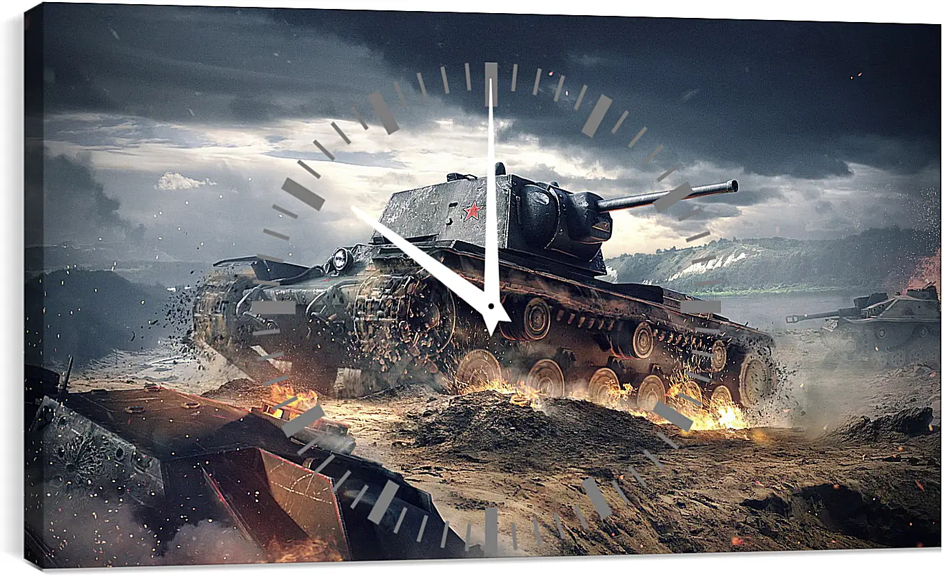 Часы картина - world of tanks blitz, wargaming net, kv-1