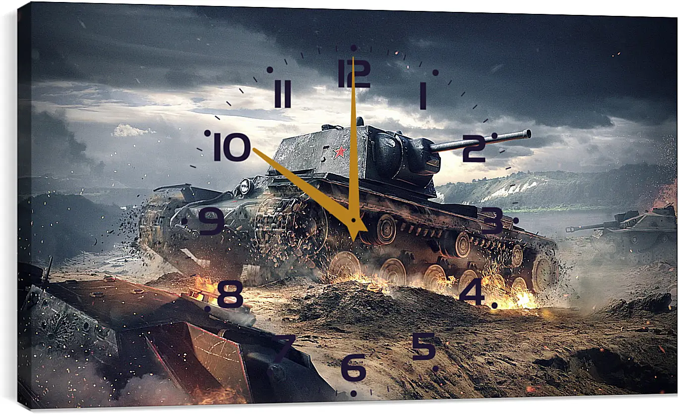 Часы картина - world of tanks blitz, wargaming net, kv-1