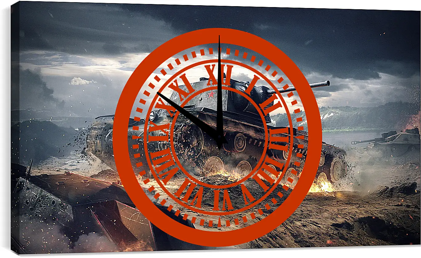 Часы картина - world of tanks blitz, wargaming net, kv-1