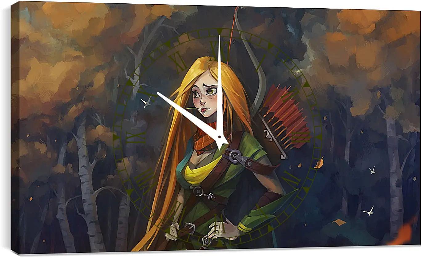 Часы картина - windrunner, dota 2, art
