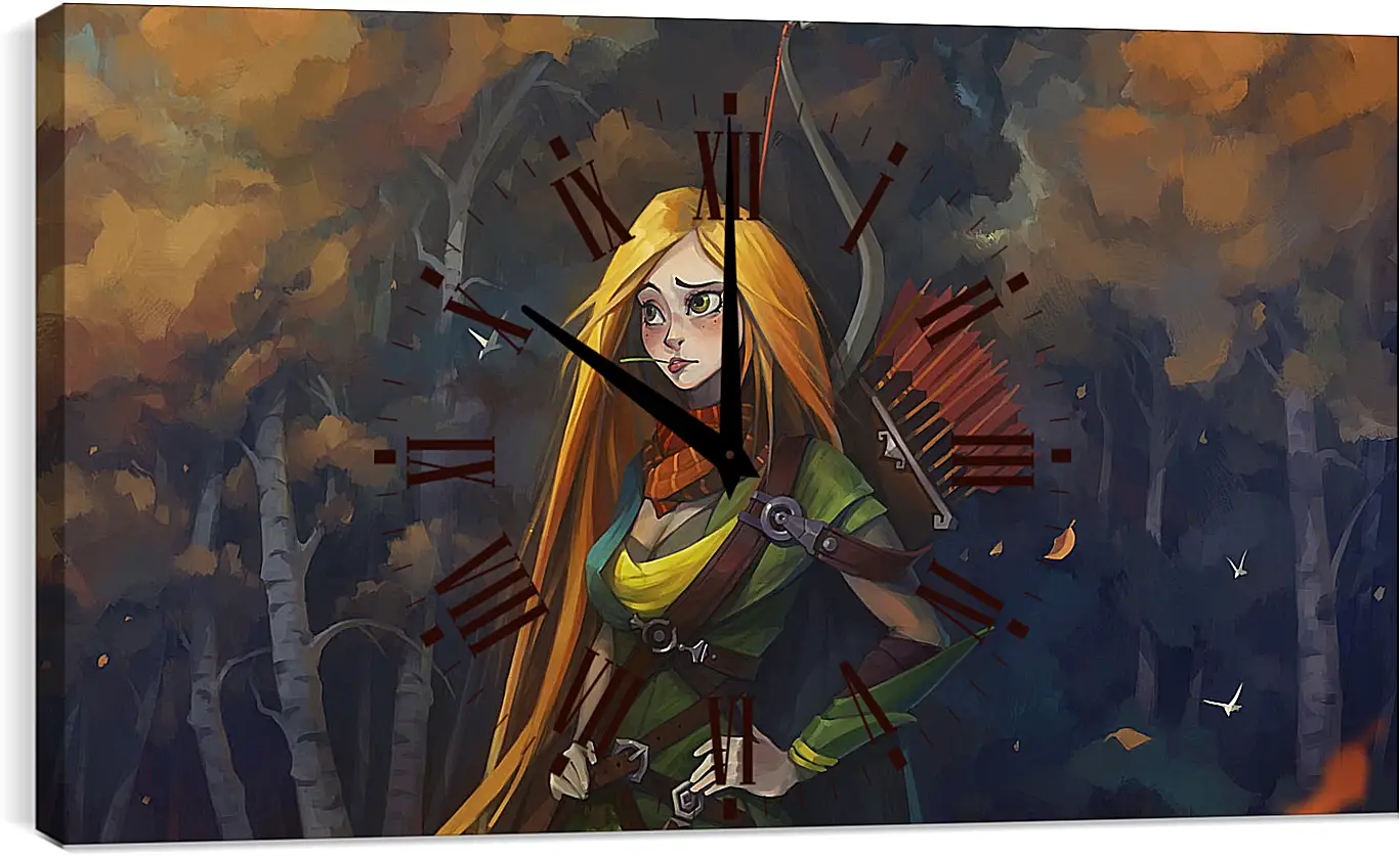 Часы картина - windrunner, dota 2, art
