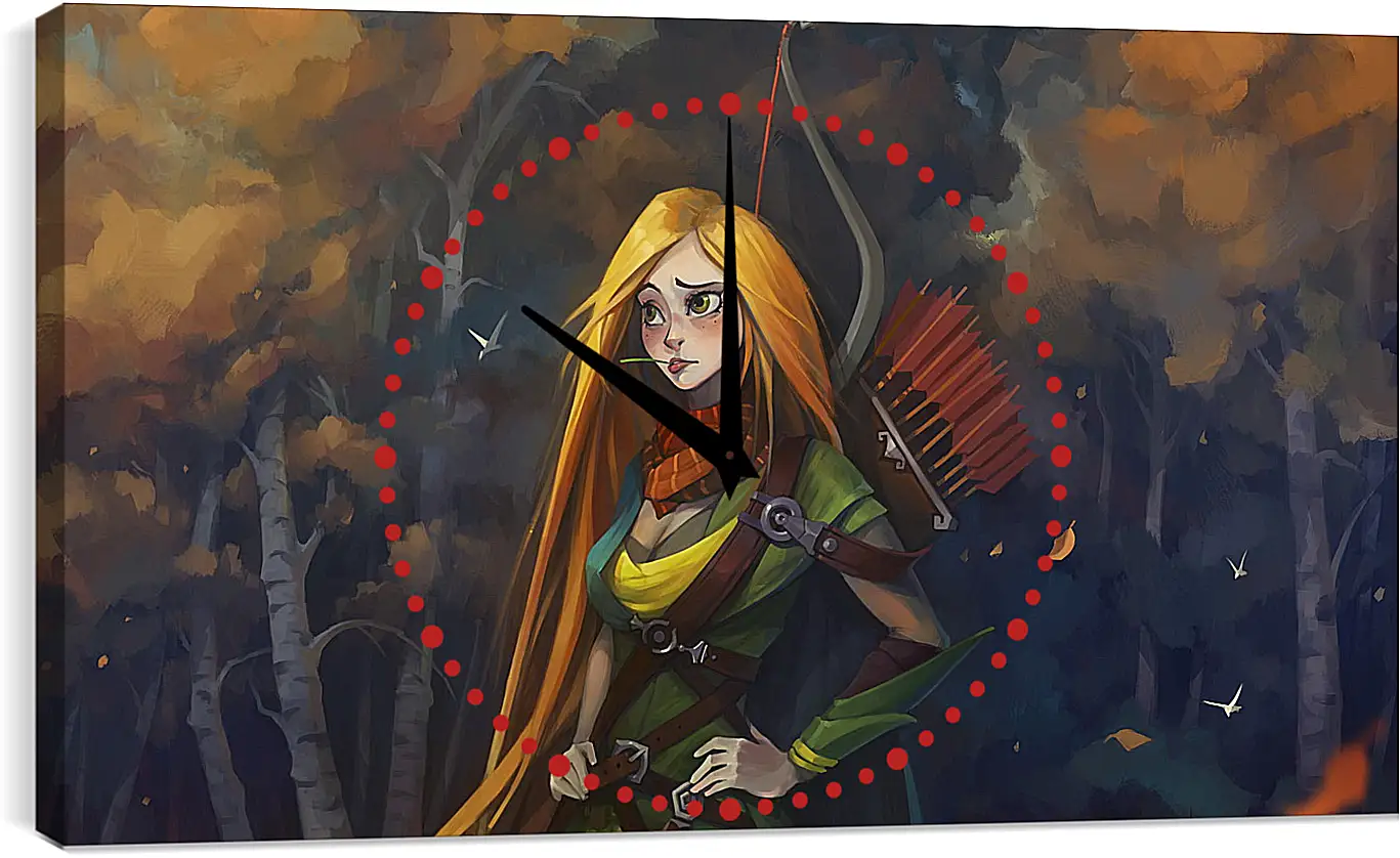 Часы картина - windrunner, dota 2, art
