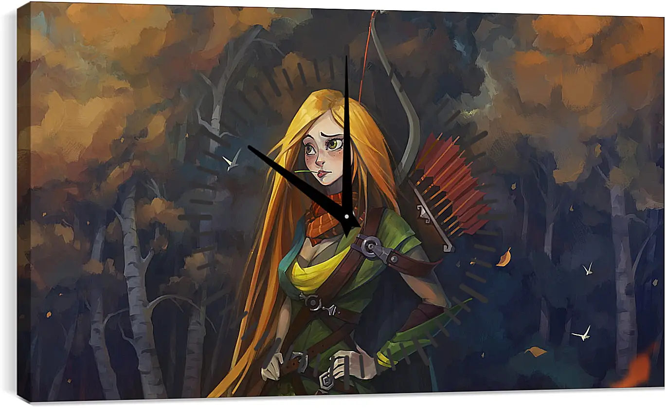 Часы картина - windrunner, dota 2, art
