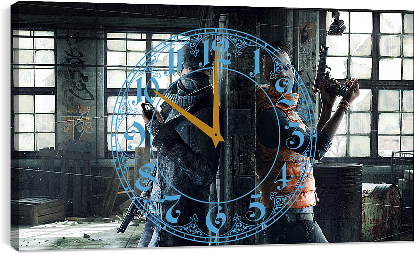 Часы картина - watch dogs, aiden pearce, weapons