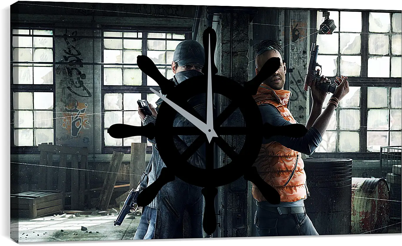 Часы картина - watch dogs, aiden pearce, weapons