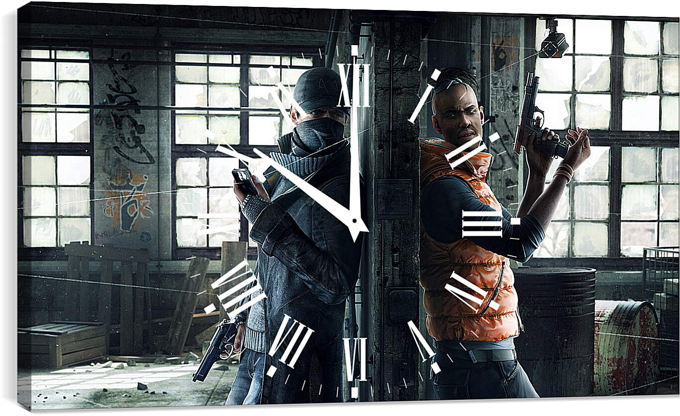 Часы картина - watch dogs, aiden pearce, weapons