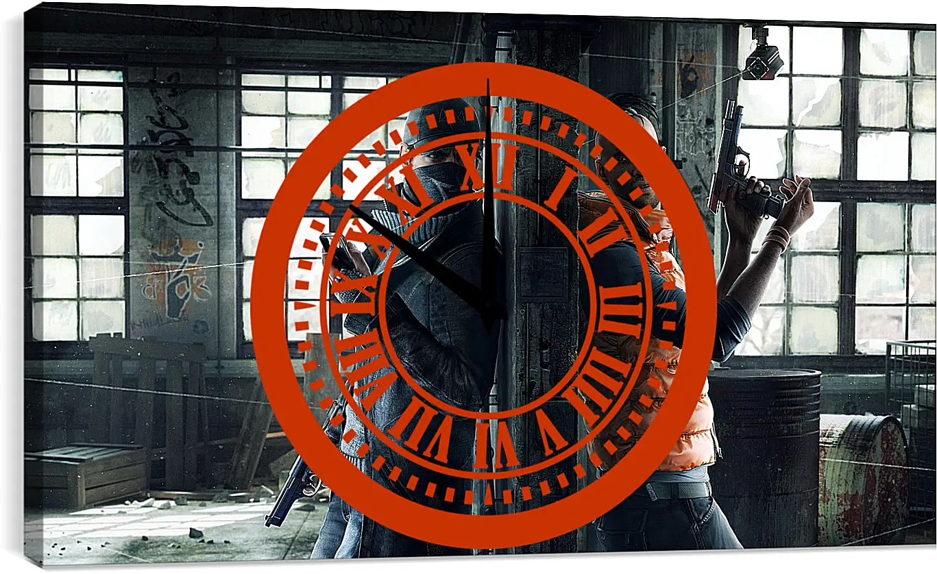 Часы картина - watch dogs, aiden pearce, weapons