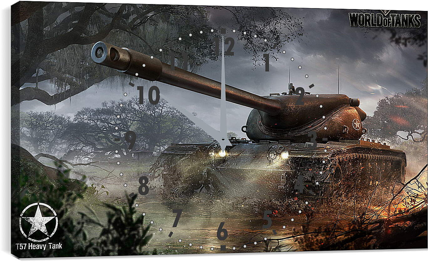 Часы картина - wargaming net, world of tanks, t57 heavy tank