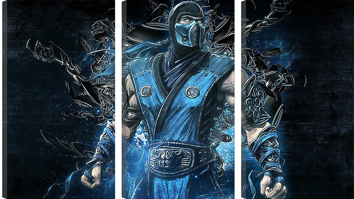 Модульная картина - mortal kombat, sub zero, art