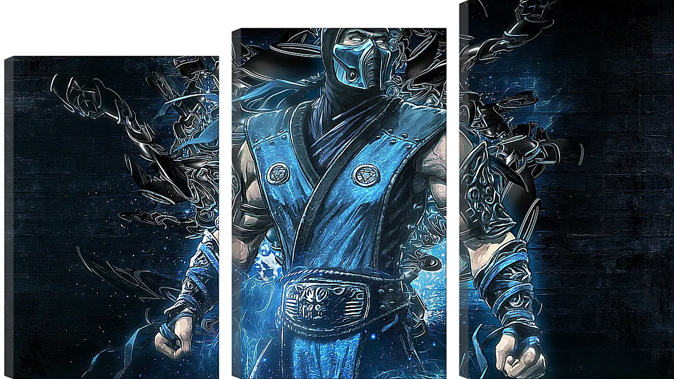 Модульная картина - mortal kombat, sub zero, art