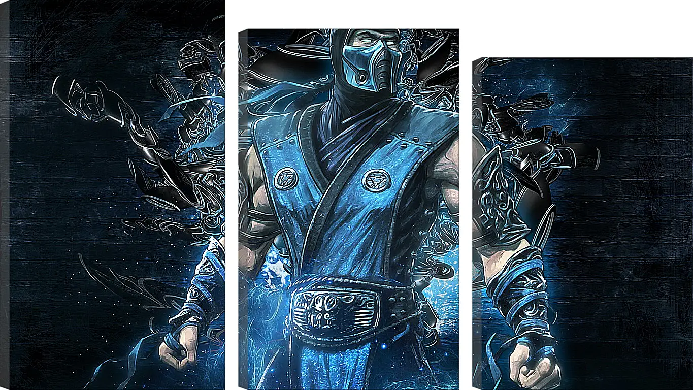 Модульная картина - mortal kombat, sub zero, art