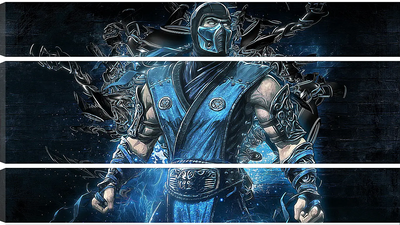 Модульная картина - mortal kombat, sub zero, art