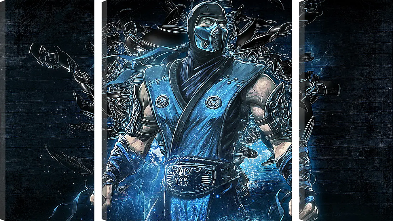 Модульная картина - mortal kombat, sub zero, art