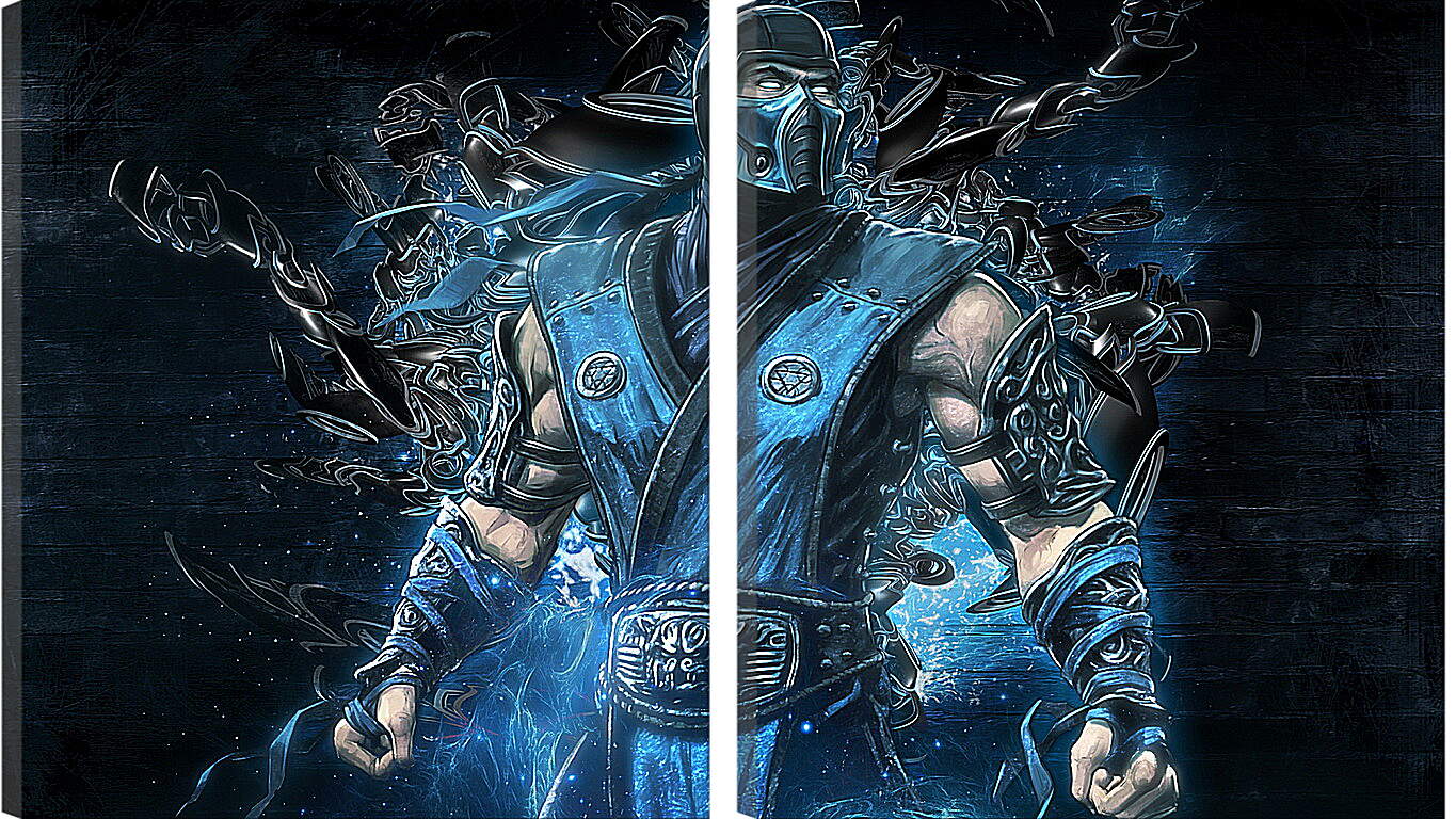 Модульная картина - mortal kombat, sub zero, art