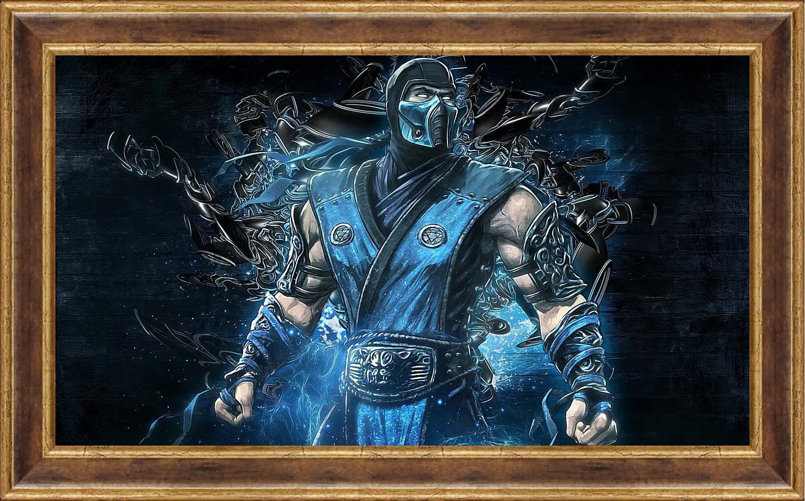 Картина в раме - mortal kombat, sub zero, art