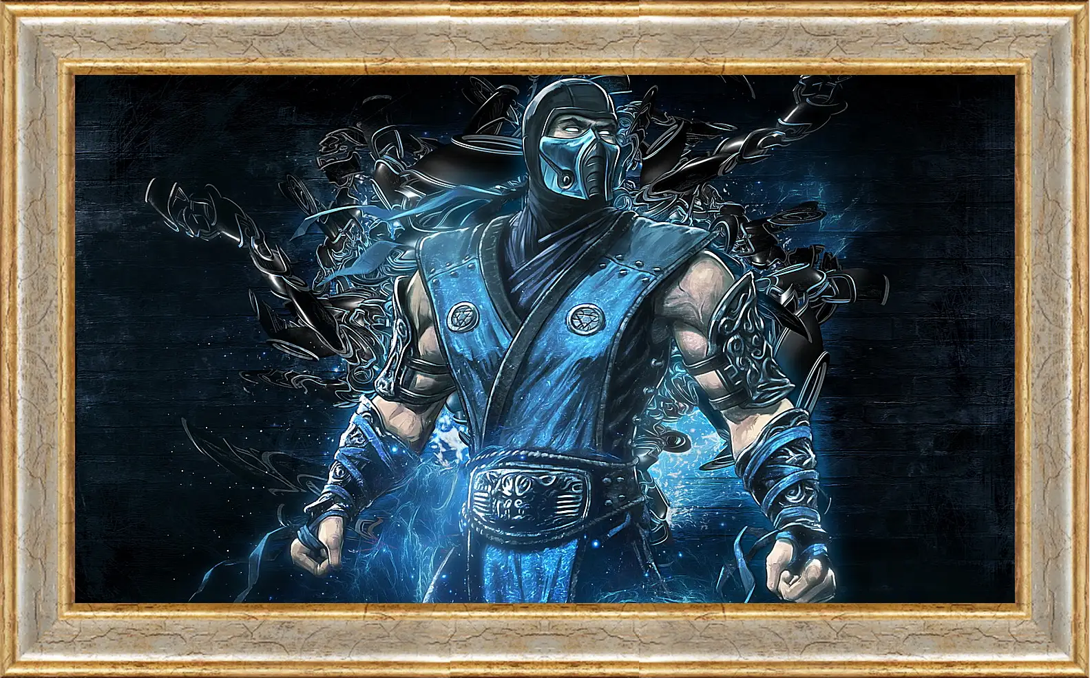 Картина в раме - mortal kombat, sub zero, art